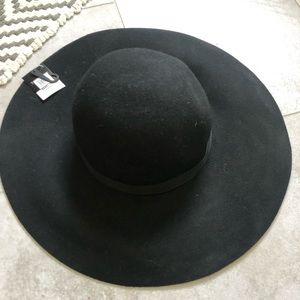 Topshop wide brim floppy felt hat in black
